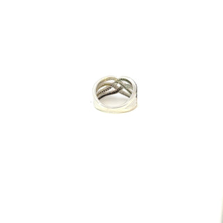 Anillo de oro blanco de 10 quilates con diamantes negros de 0,80 quilates