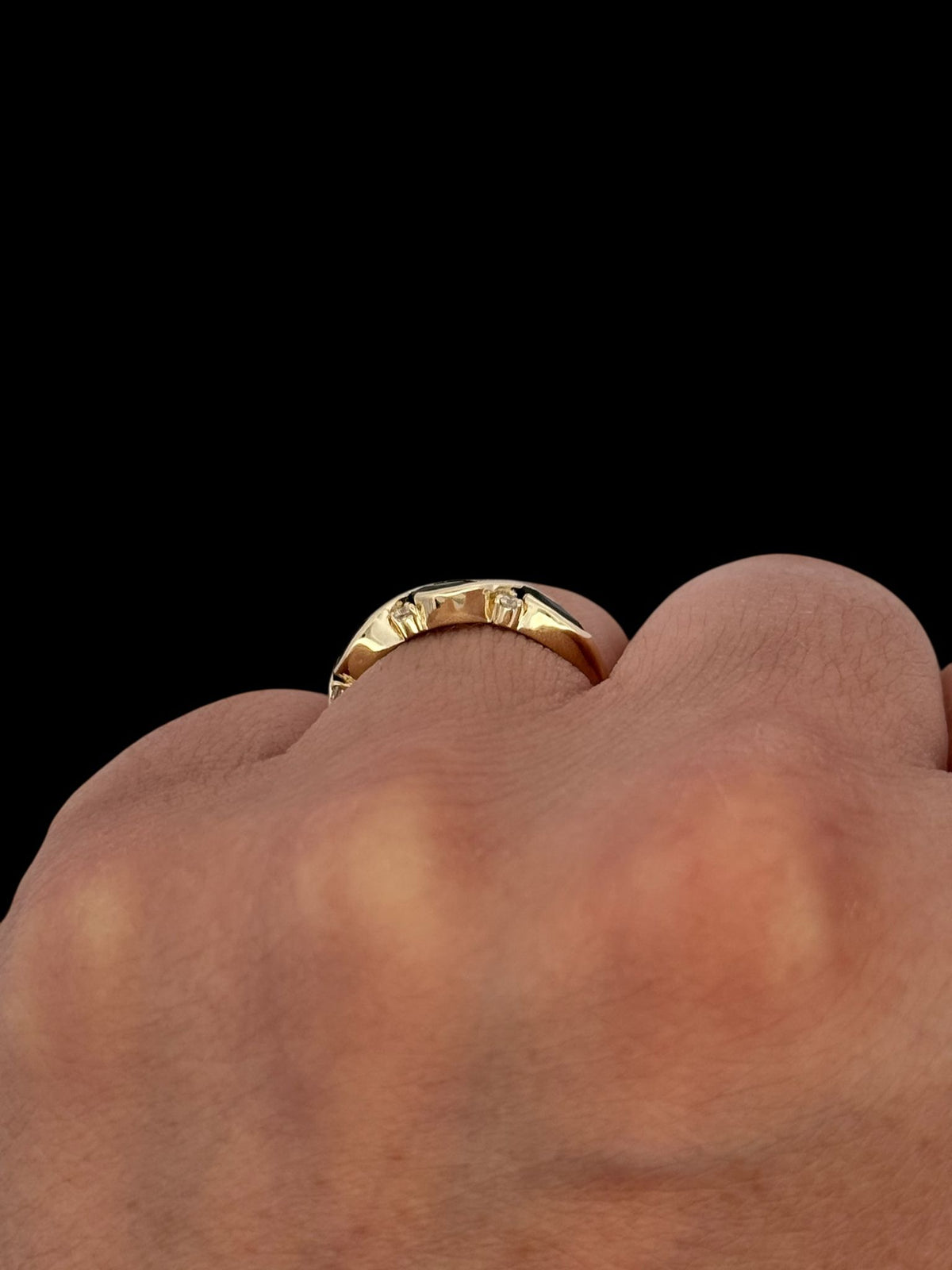 10K Yellow Gold Sapphire and Diamond Ring