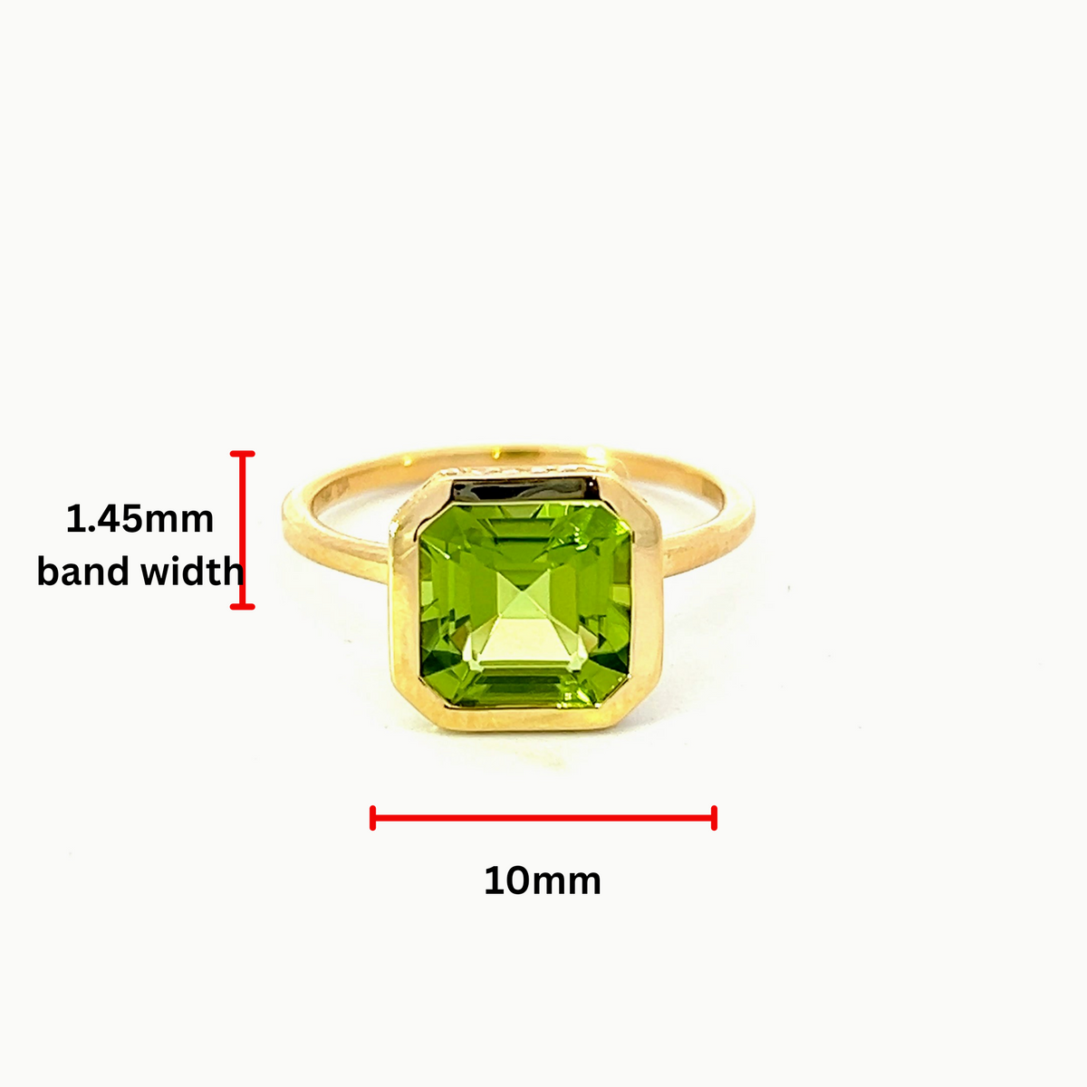 14K Yellow Gold Peridot and Diamond Ring - Size 7