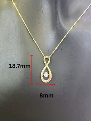Colgante de oro amarillo de 10 quilates con diamantes de 0,10 quilates en total, 18"