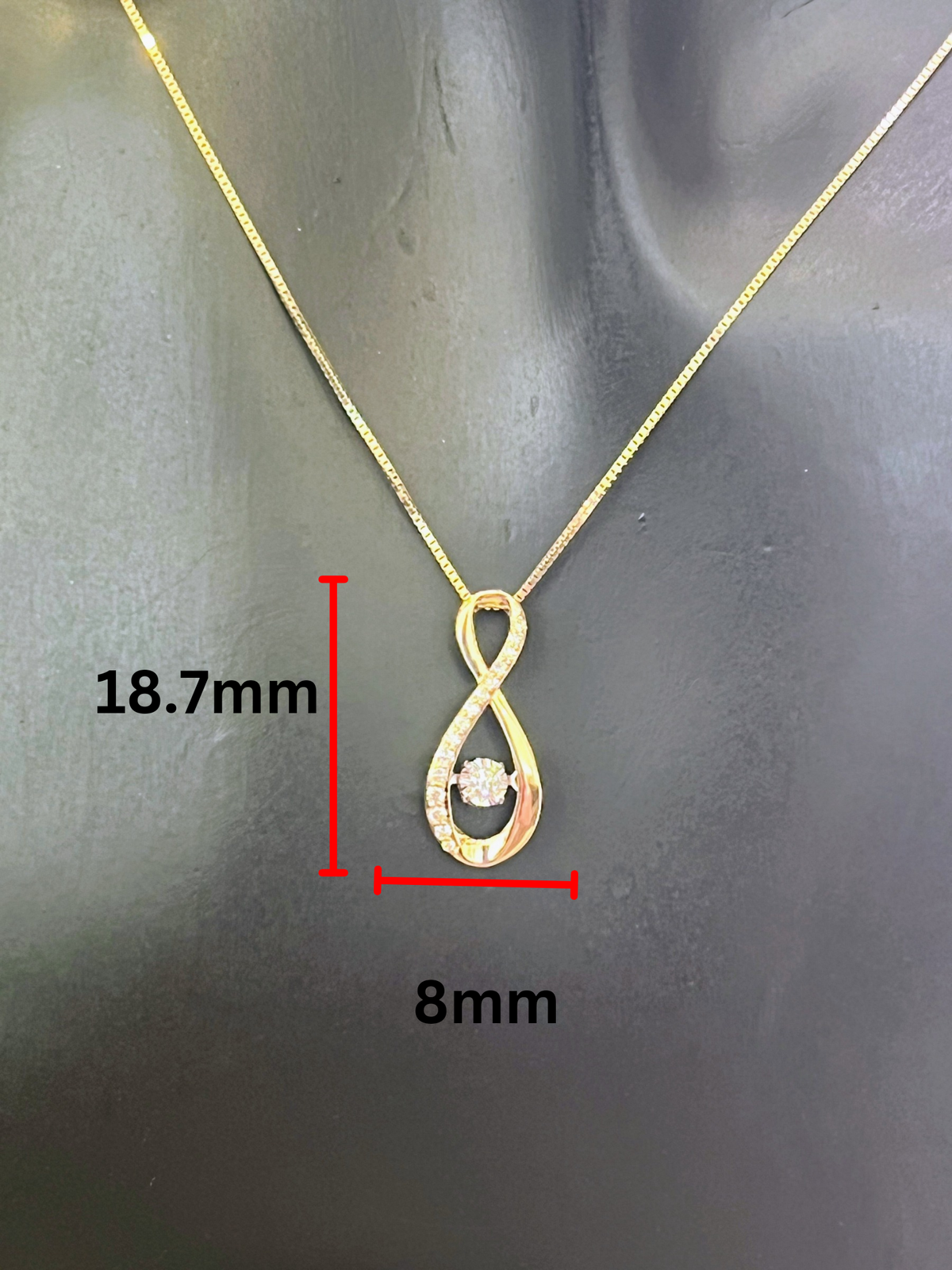 10K Yellow Gold 0.10cttw Diamond Pulse Pendant, 18&quot;