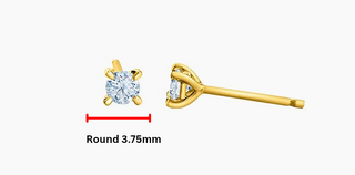 Aretes de oro amarillo de 14 quilates con diamantes cultivados en laboratorio de 0,40 quilates