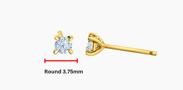 14K Yellow Gold 0.40cttw Lab Grown Diamond Stud Earrings