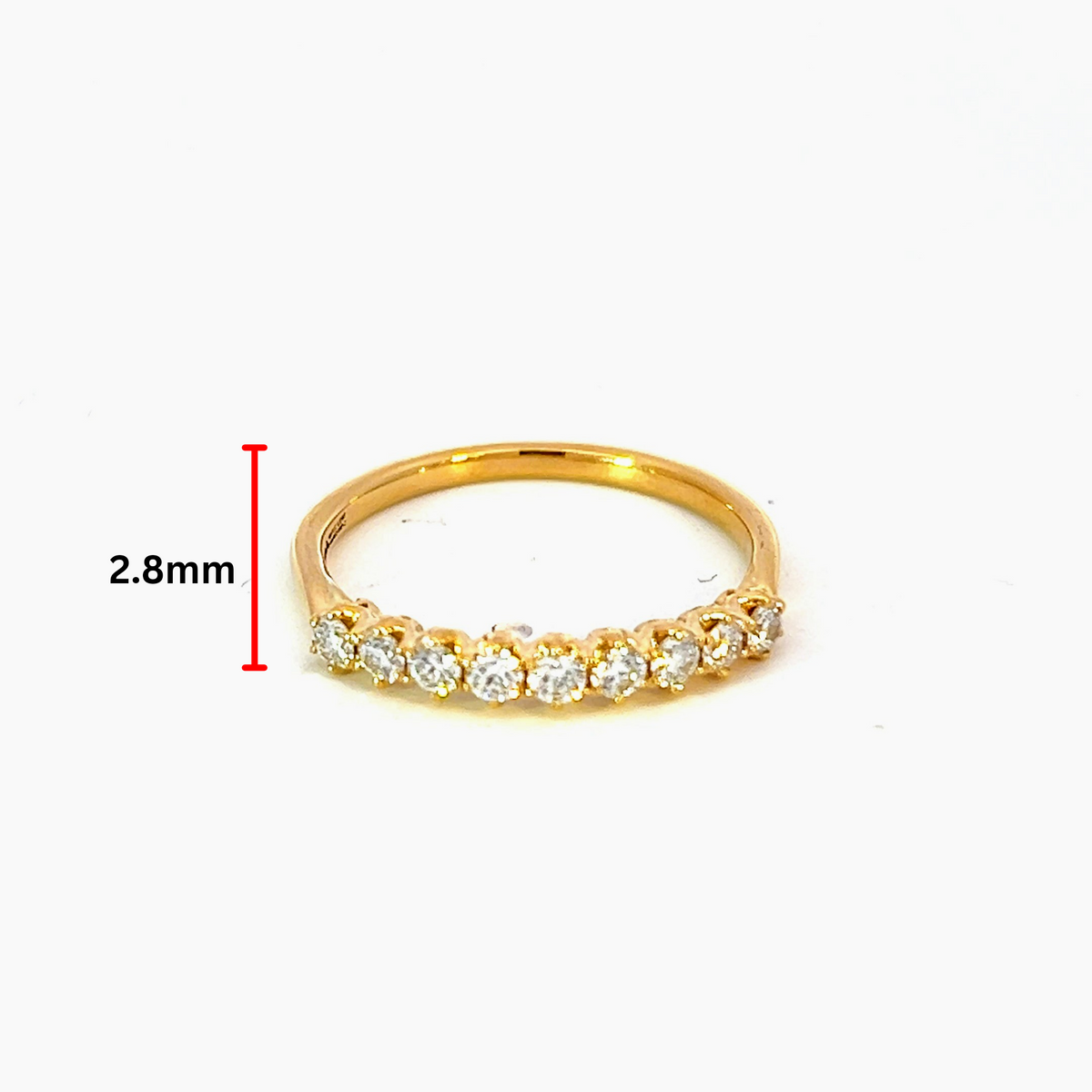 Anillo de diamantes canadienses de oro amarillo de 14 quilates de 0,36 quilates - tamaño 6,5