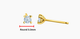 Aretes de oro amarillo de 14 quilates con diamantes cultivados en laboratorio de 0,30 quilates