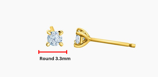 14K Yellow Gold 0.30cttw Lab Grown Diamond Stud Earrings