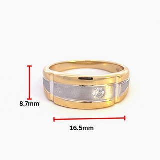 10K Yellow Gold 0.07cttw Diamond Gents Ring, size 10