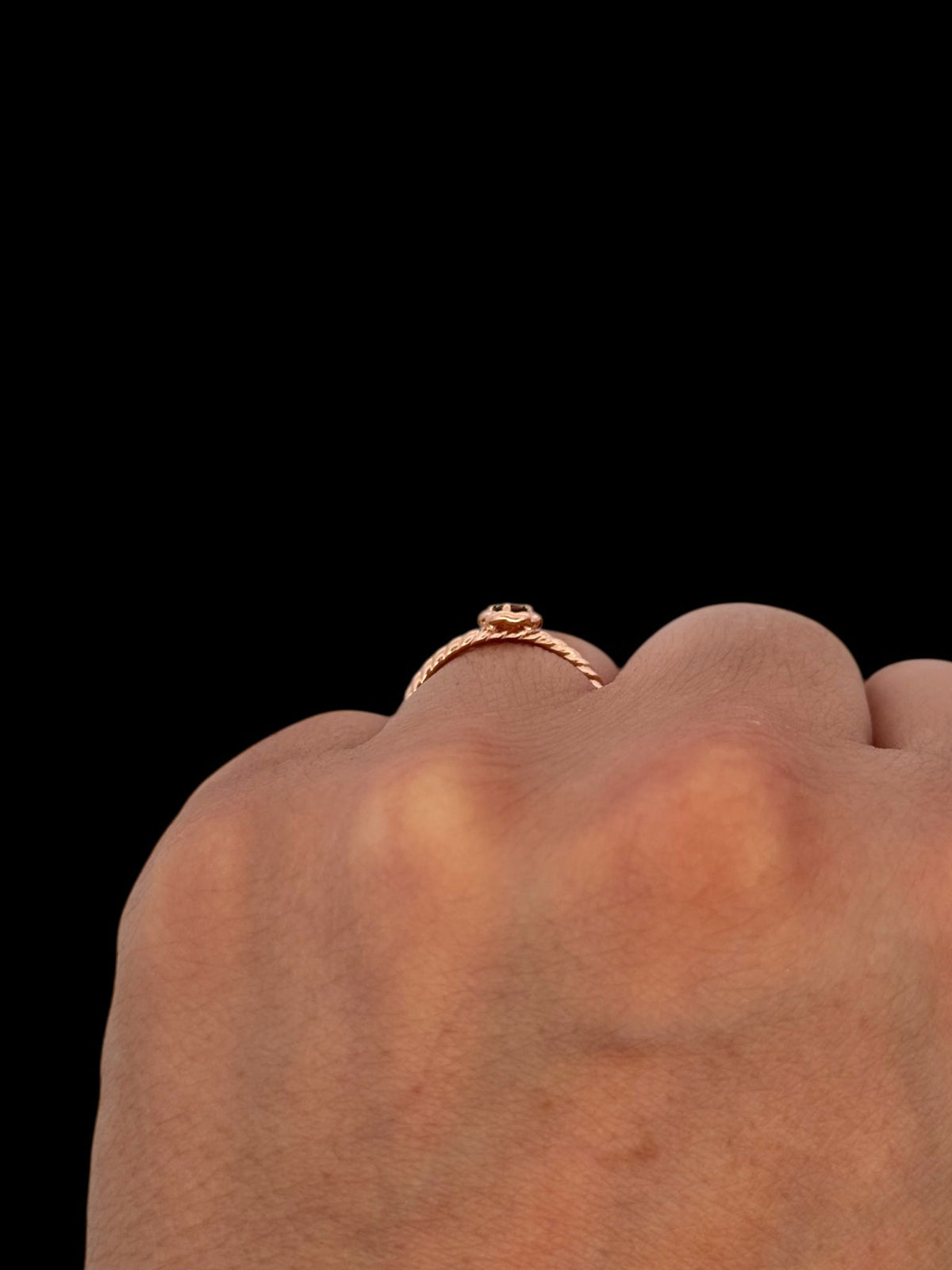 10K Rose Gold Garnet Ring
