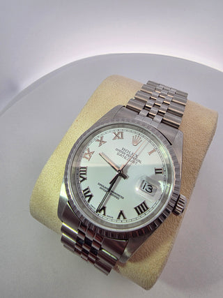 Rolex 36mm Datejust White Dial Fluted Bezel Jubilee Pre-owned Box and Appraisal