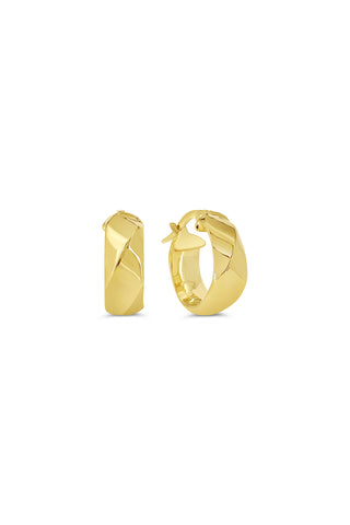 Hollow Faceted Hoop Earrings