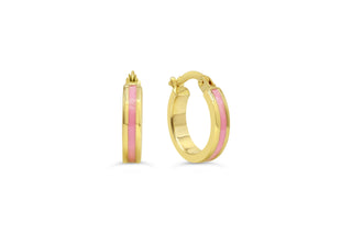 Pink Enamel Hoop Earrings