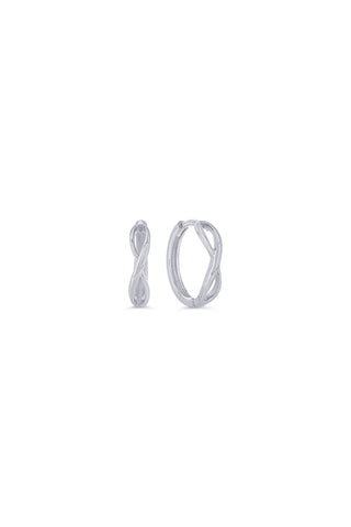 Infiniti Huggie Earrings - White Gold