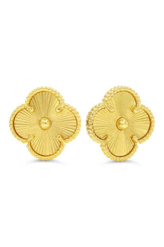 Diamond Cut Clover Earrings, Small - Yellow Gold, 10k Gold