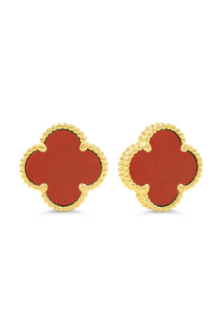 Red Clover Earrings, Small - Yellow Gold, 10k Gold