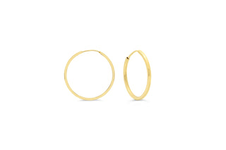 Square Tube Sleeper Earrings, Small - Yellow Gold