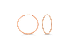 Square Tube Sleeper Earrings, Medium - Rose Gold