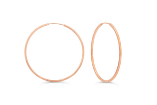 Square Tube Sleeper Earrings, Large - Rose Gold