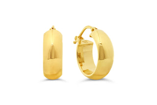 Polished Round Hoop Earrings , Small