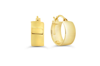 Polished Square Hoop Earrings , Small