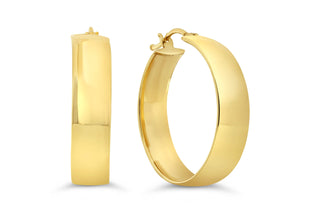 Polished Square Hoop Earrings , Large