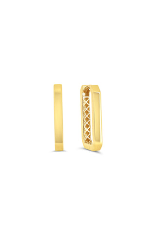 Rectangular Huggie Earrings, Small