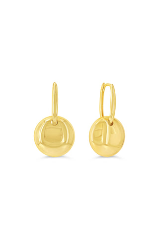 Dangling Circle Huggie Earrings