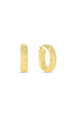 Small Lined Hoop Earrings