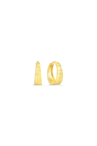 Polished Tapered Huggie Earrings, Small