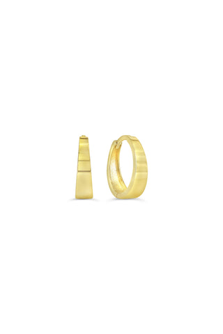 Polished Tapered Huggie Earrings, Large