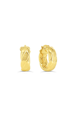 Quilted Hoop Earrings, Small