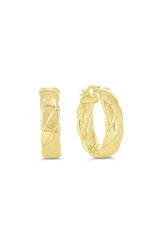 Quilted Hoop Earrings, Large