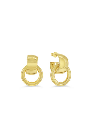 Interlocking Drop Hoops Earring