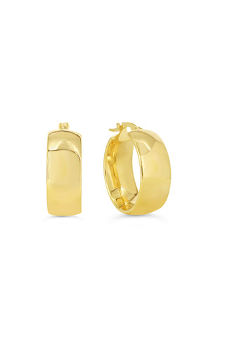 High Polished Hoop Earrings, Small