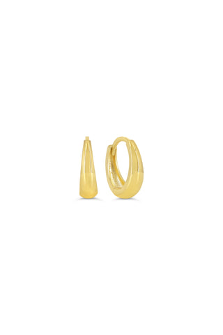 Round Tapered Huggie Earrings, Small