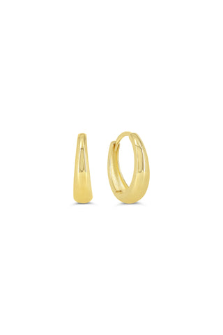 Round Tapered Huggie Earrings, Large