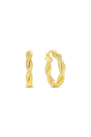 Rounded Rope Hoop Earrings