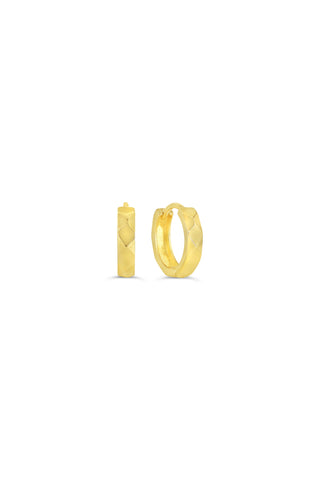 Diamond Cut Huggie Earrings, Small