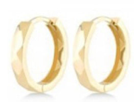 Diamond Cut Huggie Earrings, Large