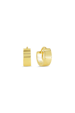 Wide Huggie Earrings, Small