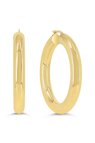 Chunky Hoop Earrings, 6MM