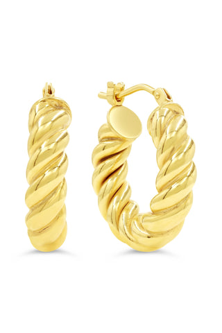 Twisted Hoop Earrings , Large