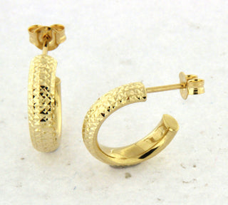 Textured Half Hoop Stud Earrings