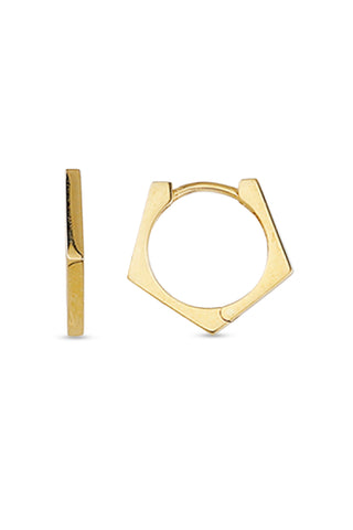 Hexagon Huggie Earrings