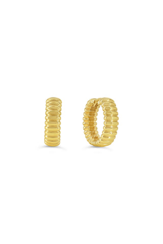Ribbed Huggies Earrings, Large