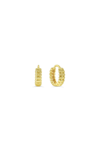 Ribbed Huggies Earrings, Small