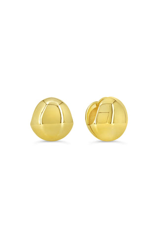 Chunky Round Huggie Earrings