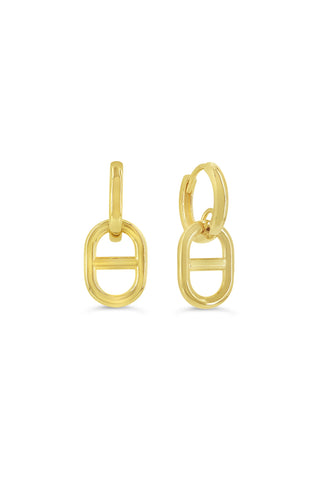 Interlocking Marine Link Huggie Earrings