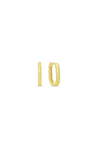 Small Rectangular Octagon Huggie Earrings