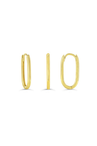 U Hoop Oval Huggie Earrings