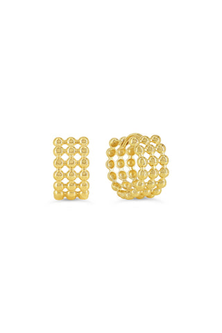 Triple Row Bobble Huggie Earrings